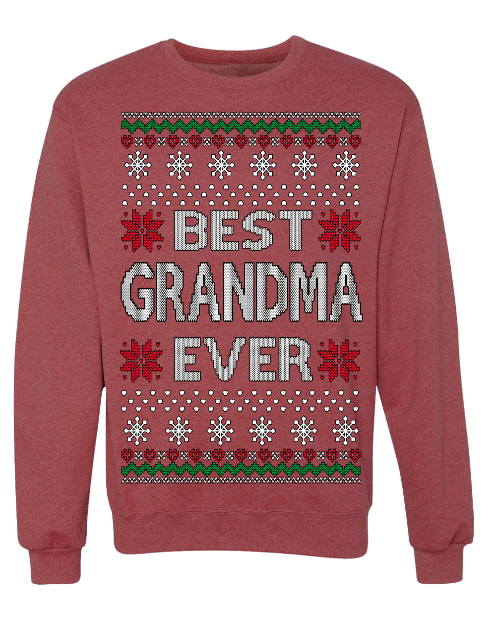 Best Grandma Ever Classic Winter Holidays Ugly Christmas Sweater Crewneck Sweatshirt