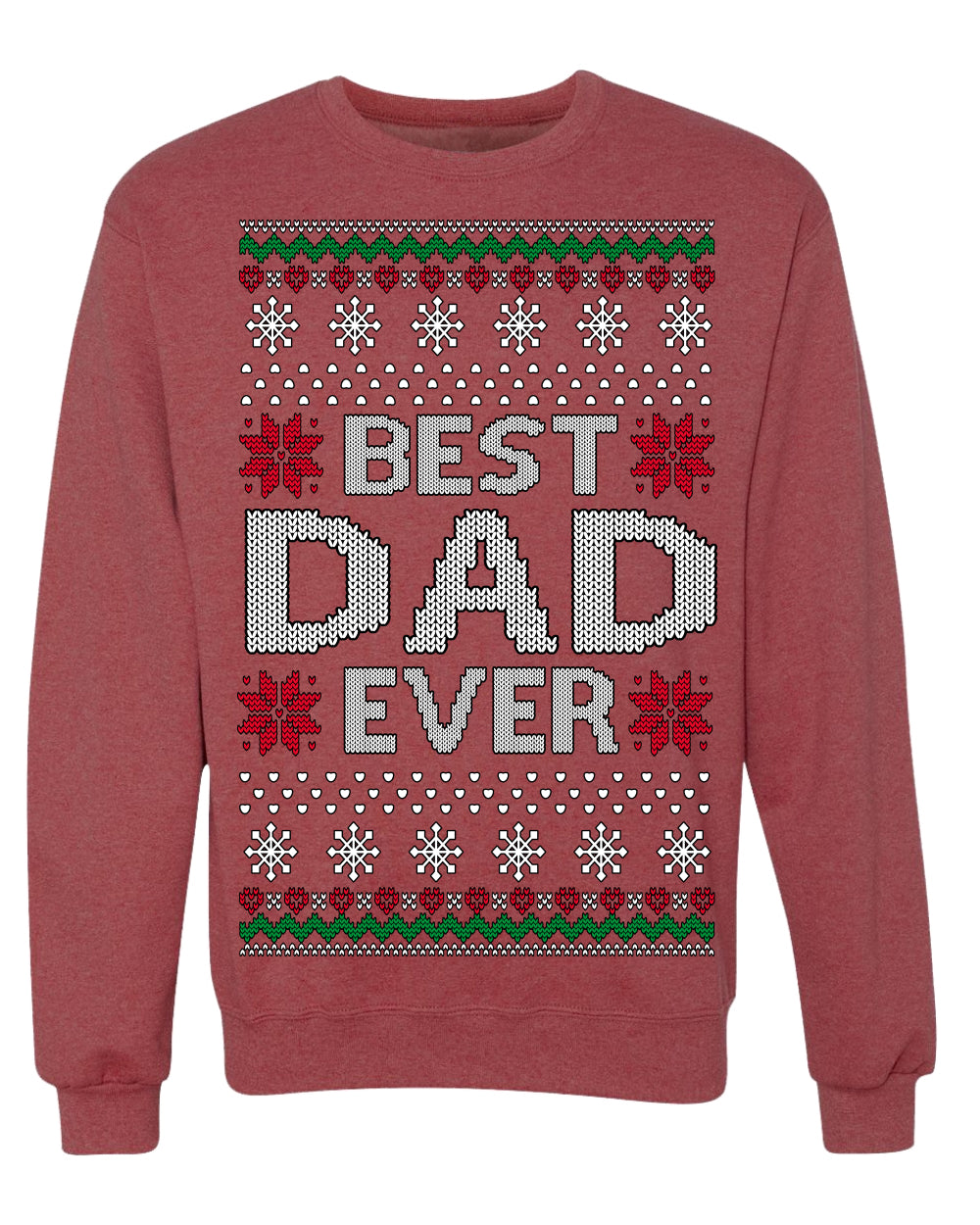 Best Dad Ever Classic Winter Holidays Ugly Christmas Sweater Crewneck Sweatshirt