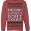 Drunk Cigs Don't Count Funny Cigarette Smoker Cig Ugly Christmas Sweater Crewneck Sweatshirt