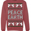 Peace On Earth Funny Xmas Cute Pink Angel Cross Ugly Christmas Sweater Crewneck Sweatshirt