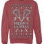 Merry Laxmas Funny Lacrosse Sports LAX Teen Sports Pun Ugly Christmas Sweater Crewneck Sweatshirt