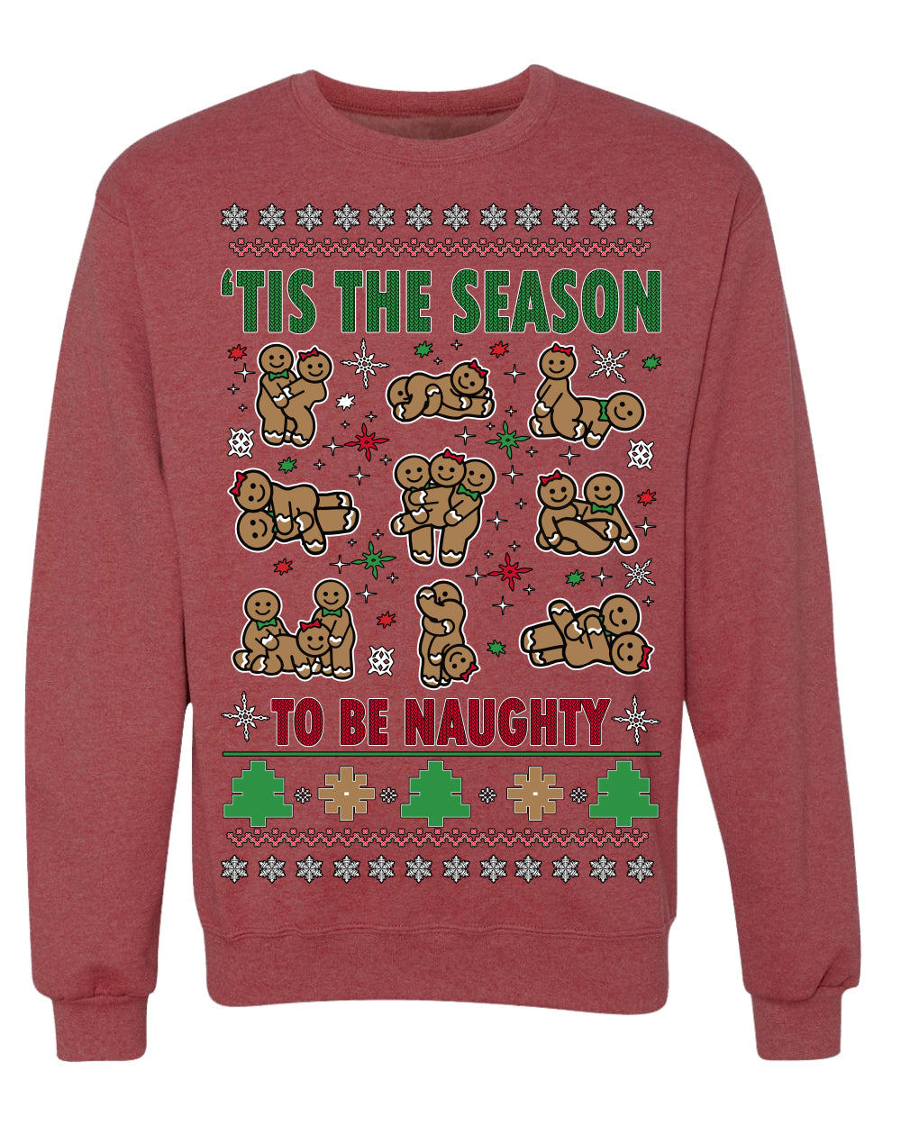 Tis' The Season To Be Naughty Unisex Ugly Crewneck Sweatshirt Crewneck Sweatshirt