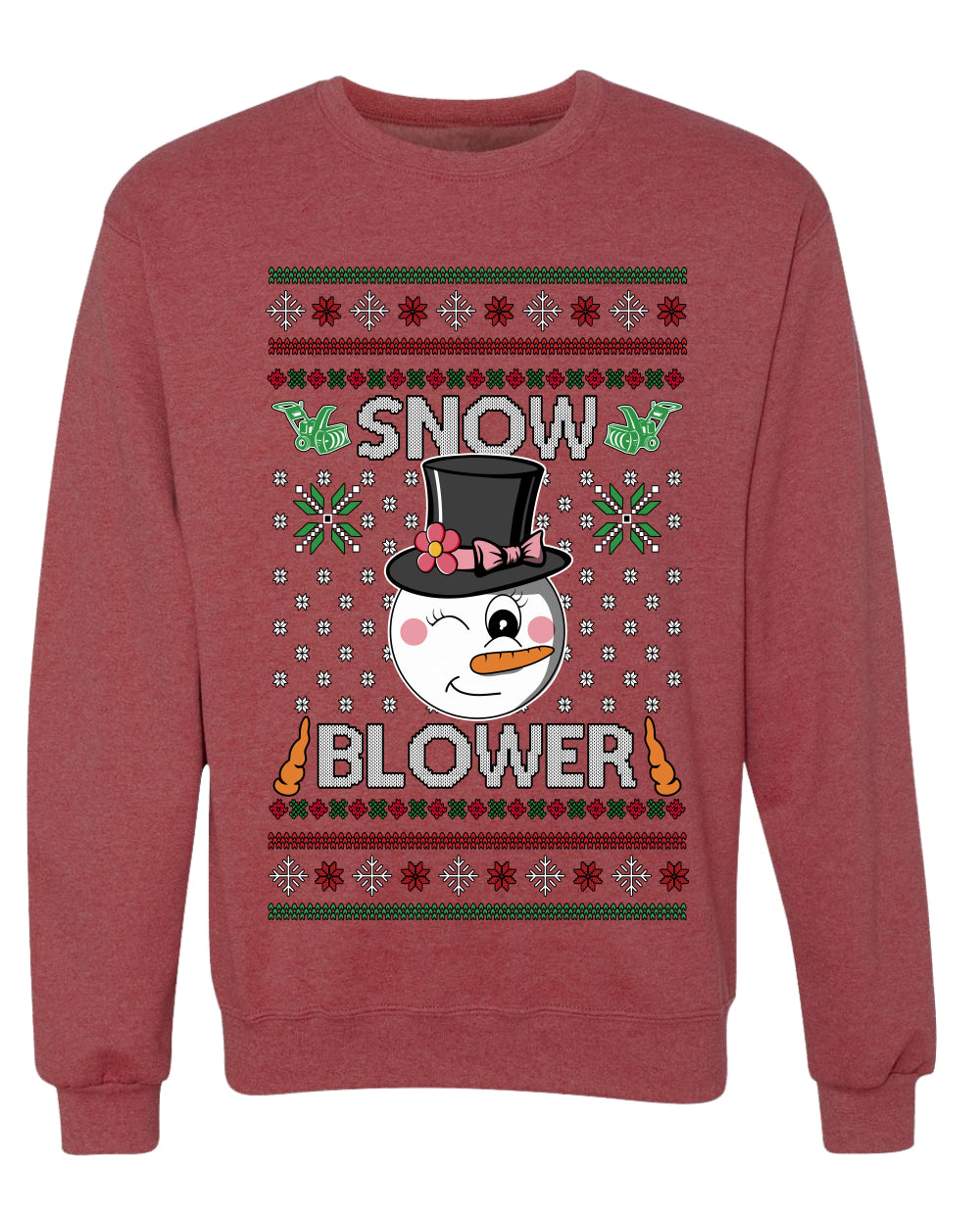 Snow Blower, Funny Unisex Ugly Christmas Crewneck Sweatshirts