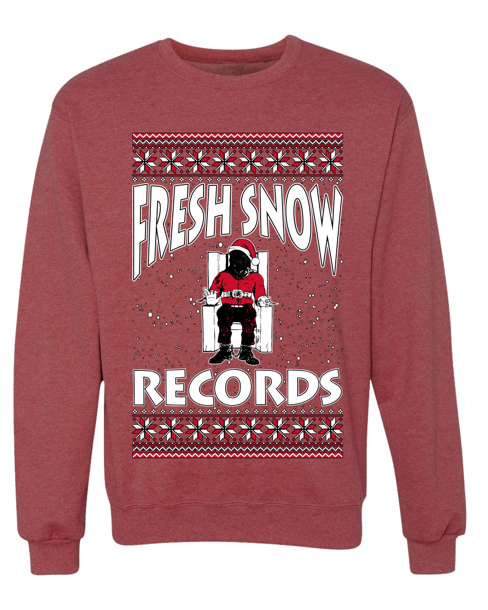 Fresh Snow Records Hip Hop Parody, Unisex Ugly Christmas Sweater, Crewneck Sweatshirts