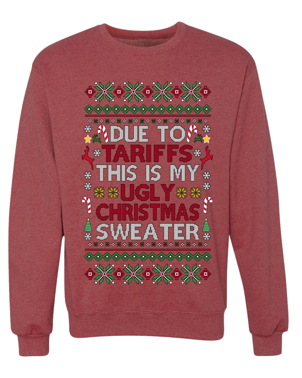 Due To Tariffs This Is My Ugly Christmas Sweater, Unisex Crewneck Sweatshirts