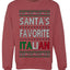 Santa's Favorite Italian, Funny Italian Christmas Sweater, Unisex Ugly Christmas Sweater, Crewneck Sweatshirts