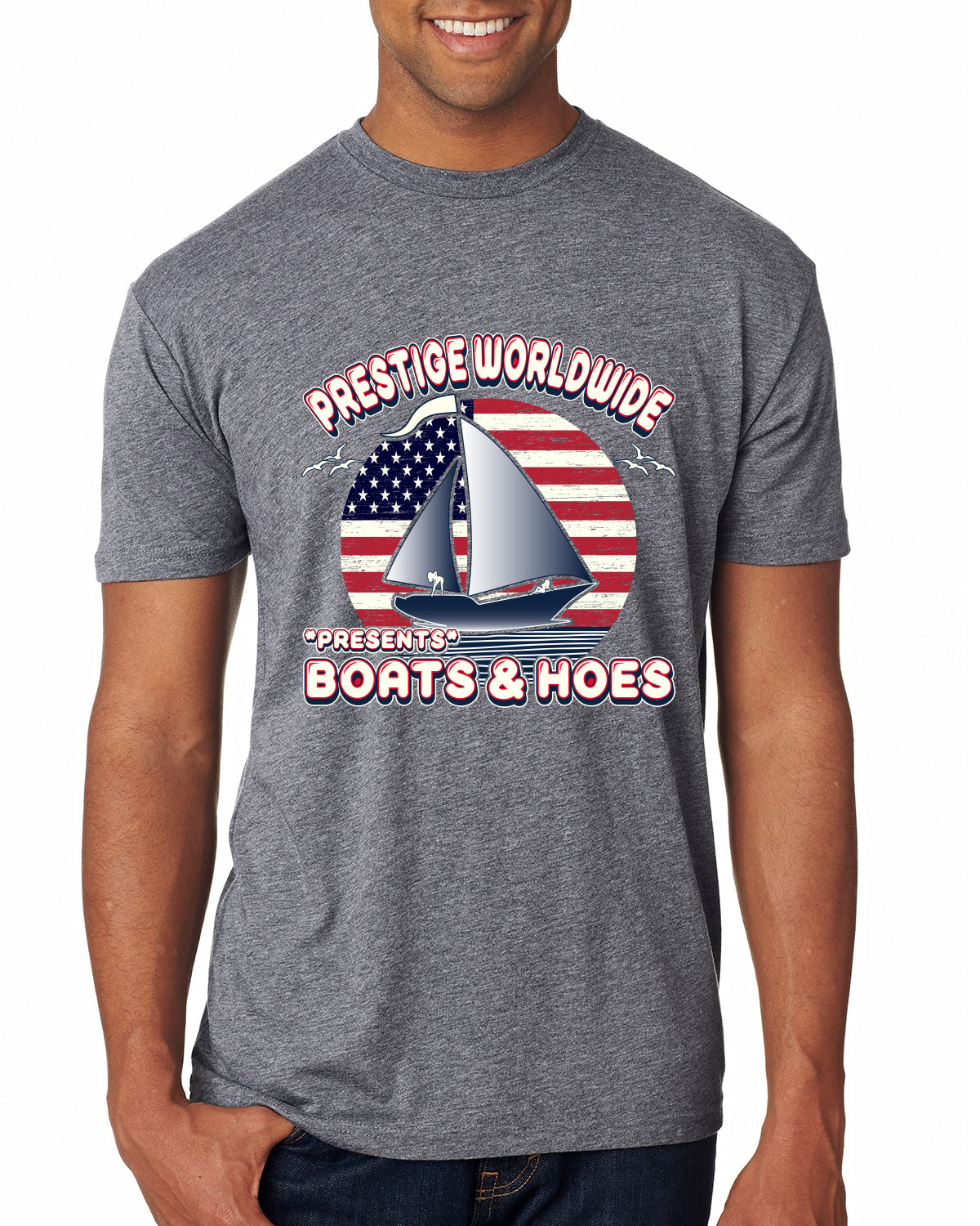 Vintage Retro USA Prestige Worldwide Funny Boats and Hoes Vintage / Retro Mens Premium Tri Blend T-Shirt