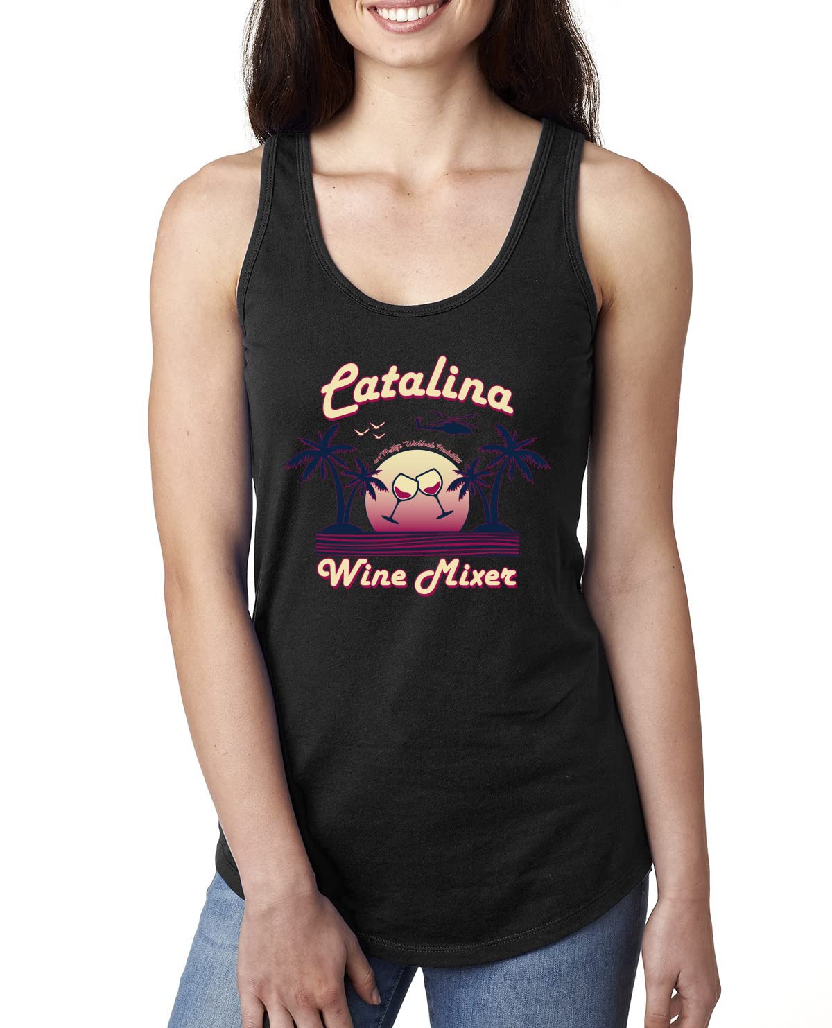 Funny Catalina Wine Mixer Island Pop Culture Ladies Racerback Tank Top