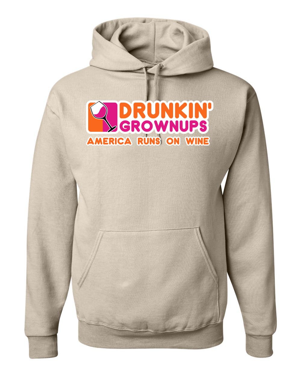 Drunkin' Grownups America Runs on Alcohol Parody Humor Unisex Hoodie Sweatshirt