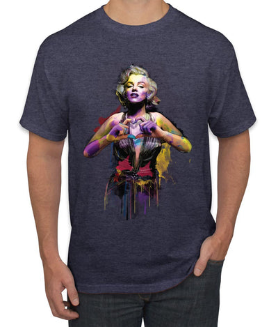 Marilyn Watercolor Love Pop Culture Men's Graphic T-Shirt