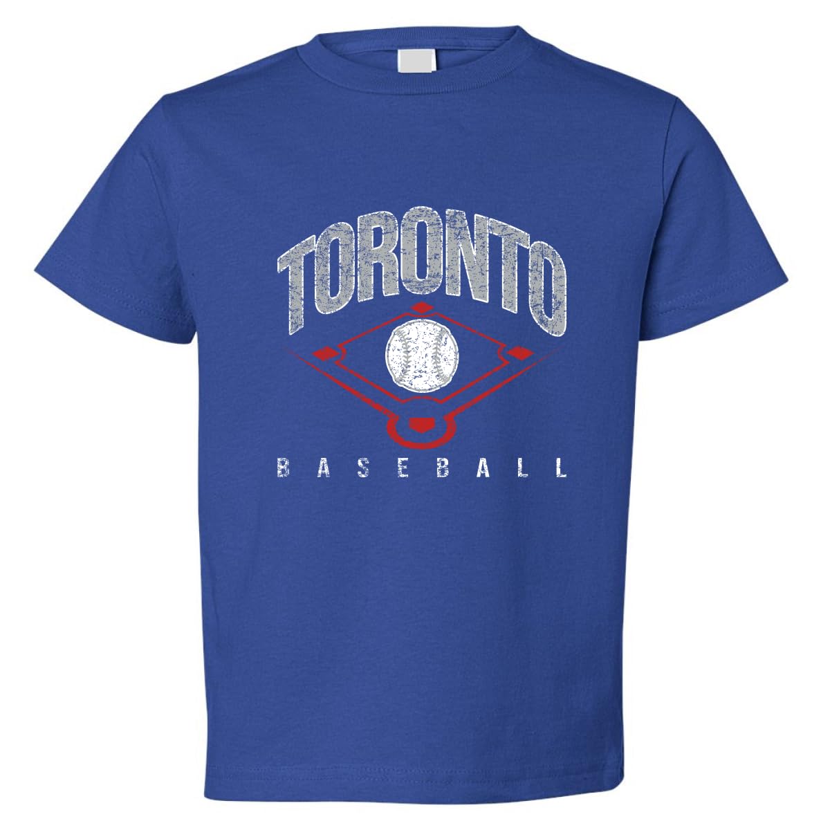 American Baseball Fan Vintage Distressed Field Sports Toddler Crew Graphic T-Shirt