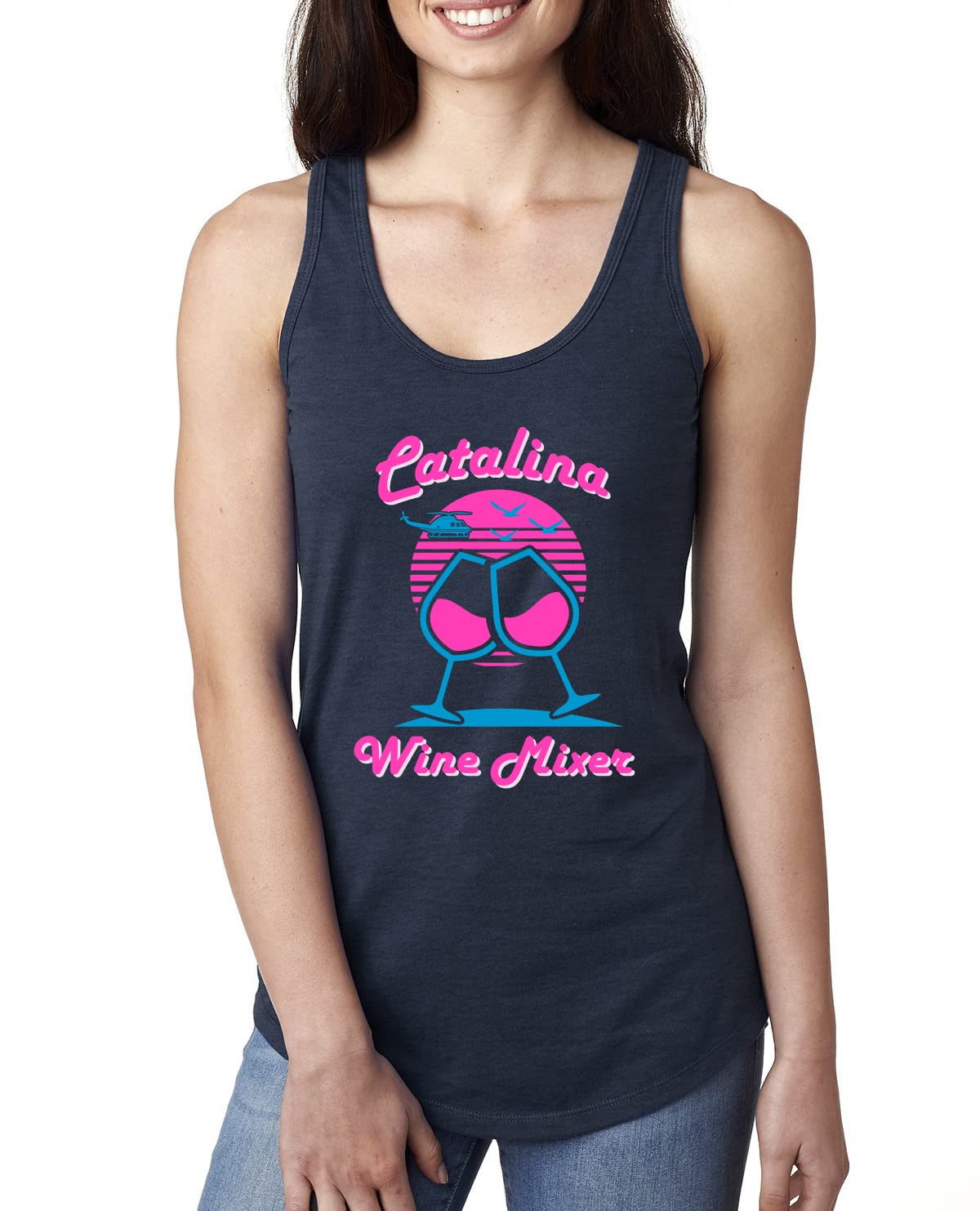 Funny Catalina Wine Mixer Island Pop Culture Ladies Racerback Tank Top
