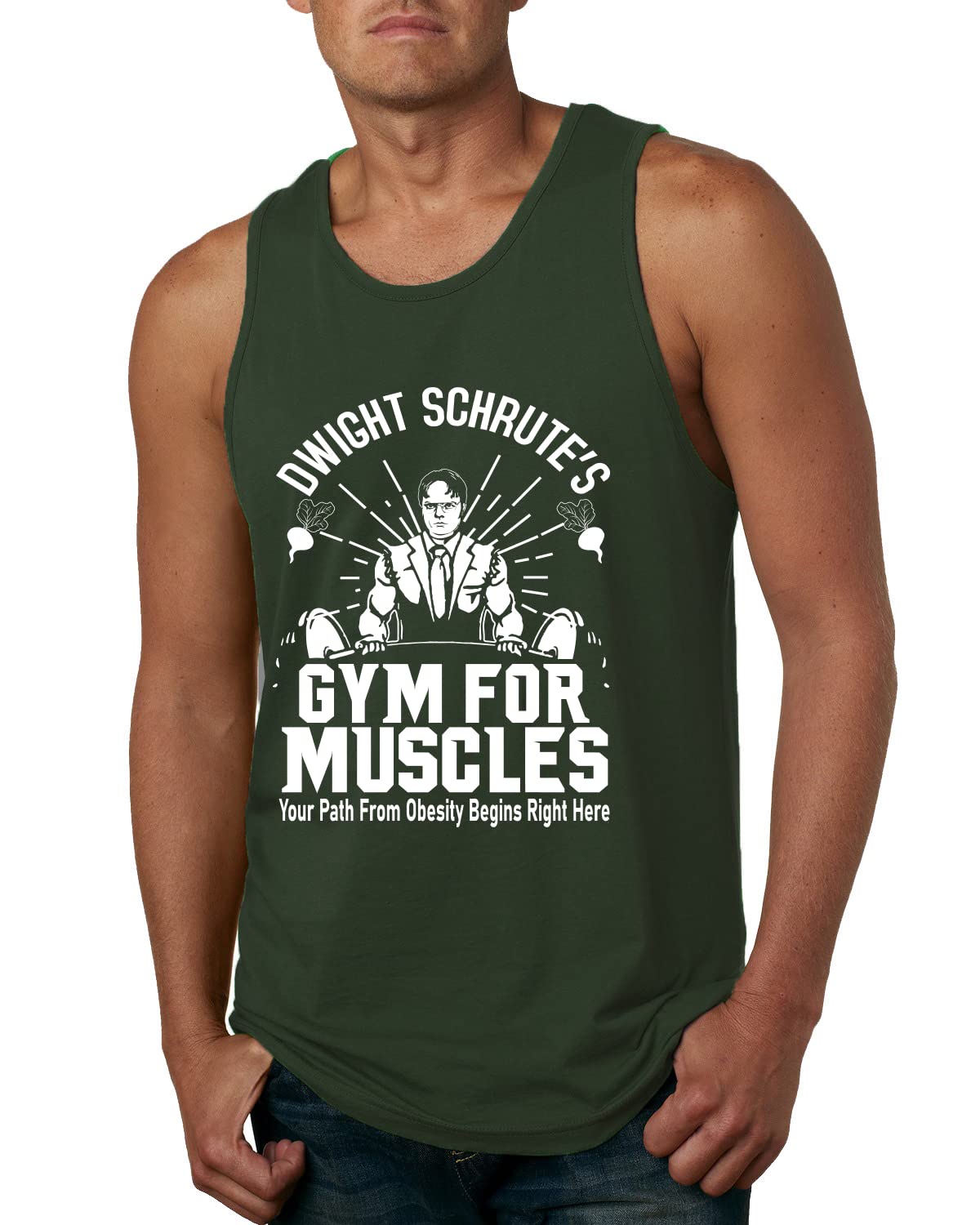 Dwight Schrute's Gym for Muscles Gym/Workout Mens Graphic Tank Top