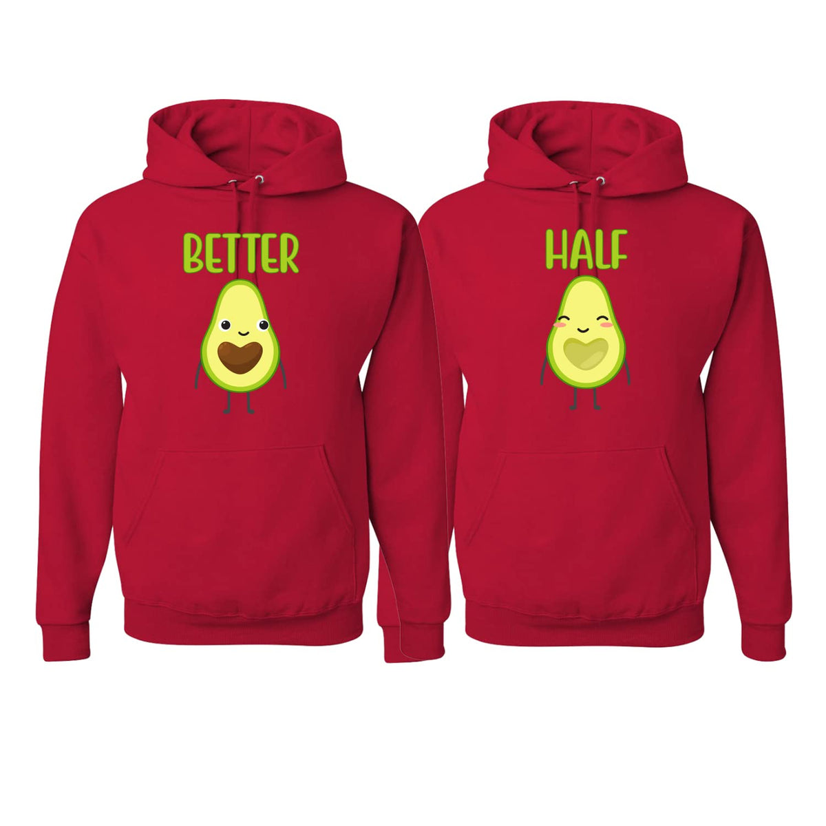 Better Half Sliced Avocado Food Cute Joke Couple Shirts His and Hers Matching Couples Hoodie Sweater Set