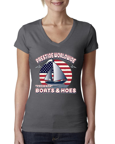 Funny Island Pop Culture Womens Junior Fit V-Neck Tee