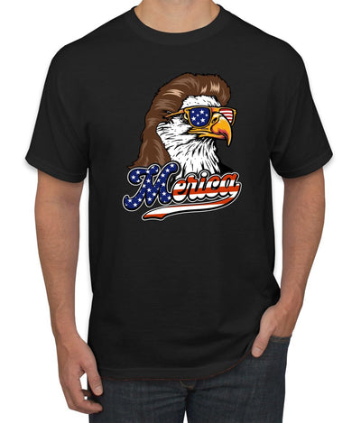 American Bald Eagle Mullet Glasses American Pride Men's T-Shirt