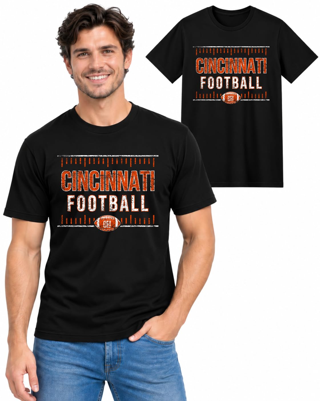 Football Fan City Tee Graphic TShirt for Men and Women Cotton Unisex Tee