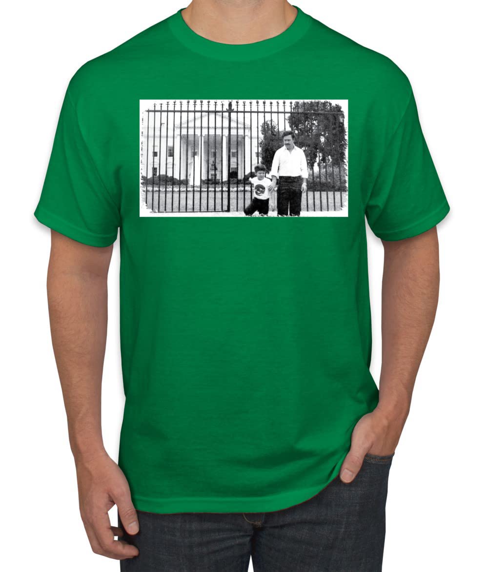 Pablo Escobar Medellin Cartel Cocaine Cowboys White House Picture Pop Culture Men's Graphic T-Shirt