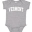 State of Vermont College Style White Fashion Baby Creeper Boys Girls Infant Bodysuit