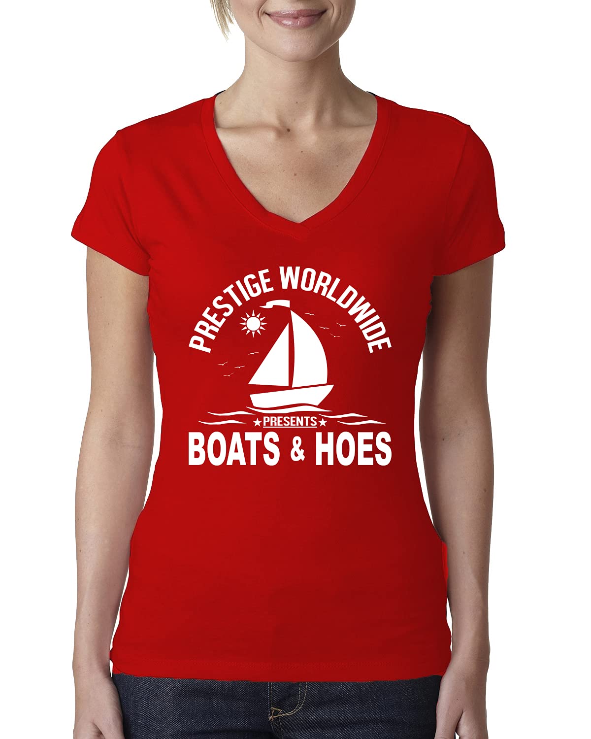 Funny Island Pop Culture Womens Junior Fit V-Neck Tee