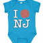 I Heart NJ Funny Love New Jersey Pork Roll Shape Breakfast Meme Fashion Baby Creeper Boys Girls Infant Bod