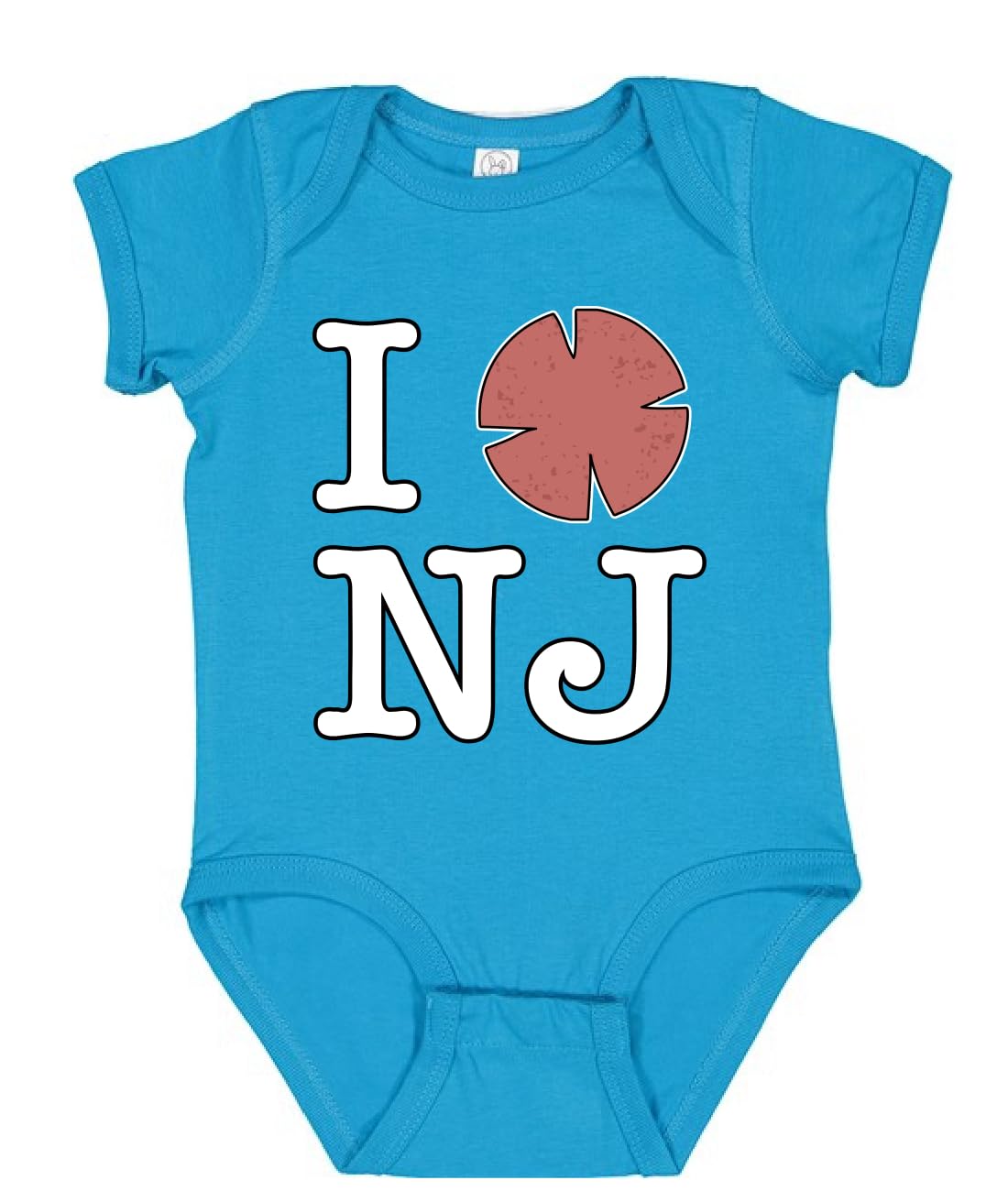 I Heart NJ Funny Love New Jersey Pork Roll Shape Breakfast Meme Fashion Baby Creeper Boys Girls Infant Bod