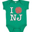 I Heart NJ Funny Love New Jersey Pork Roll Shape Breakfast Meme Fashion Baby Creeper Boys Girls Infant Bod
