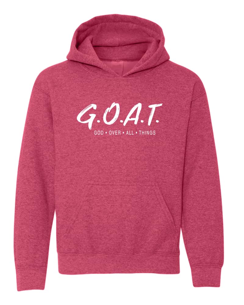 Goat God Over All Things Inspirational/Christian Youth Hooded Graphic Sweatshirt