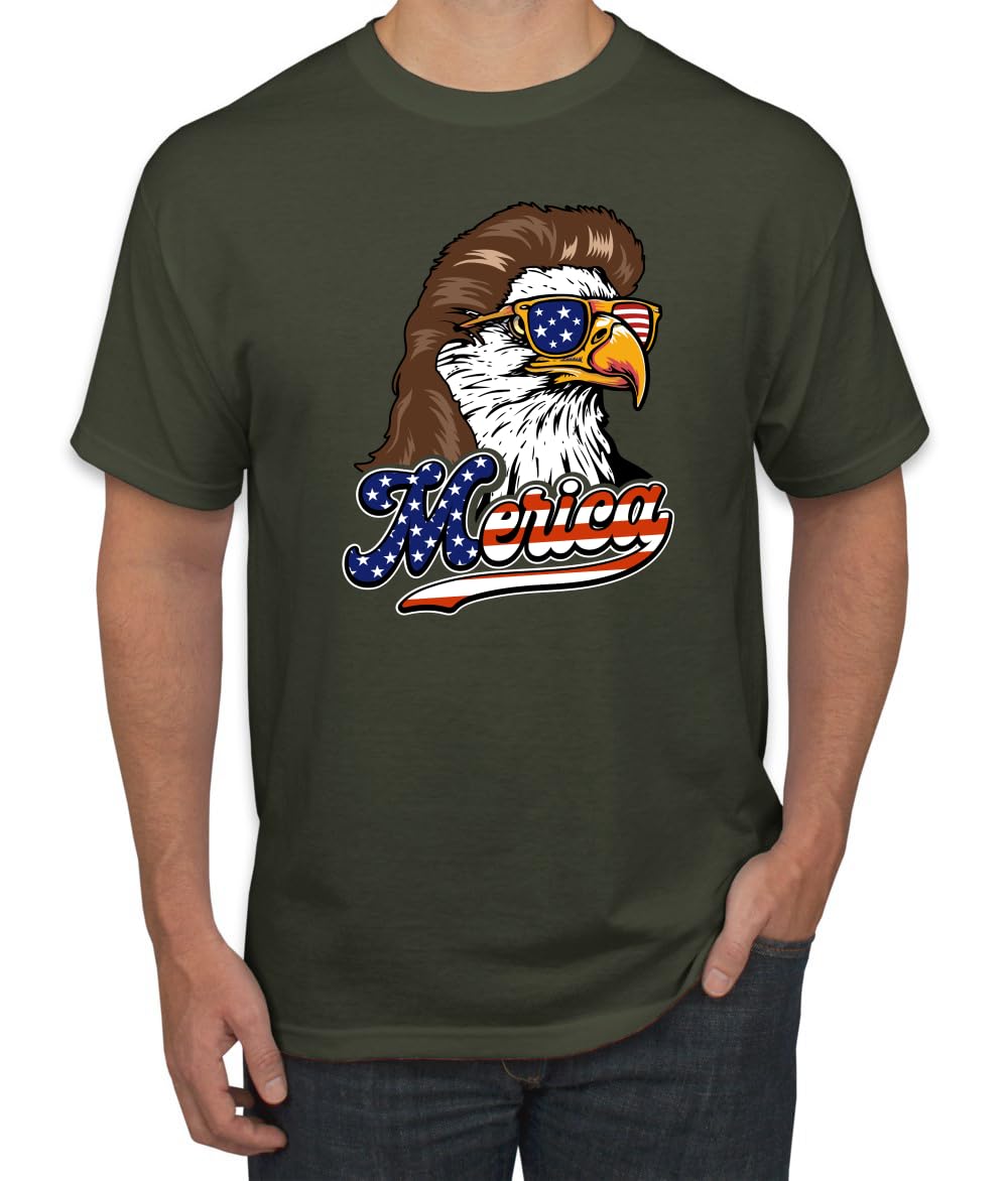 American Bald Eagle Mullet Glasses American Pride Men's T-Shirt