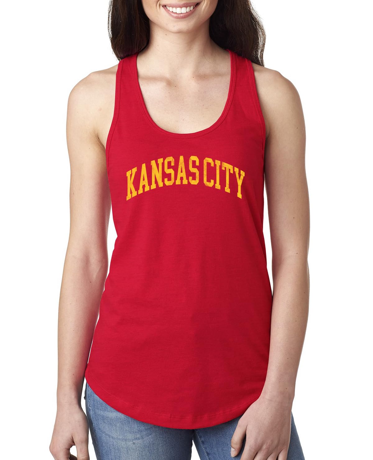 Classic Varsity College Style Fantasy Fan, Trendy Team Streetwear Sports Ladies Racerback Tank Top