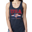 Flag Heart Soccer Fan, Women's Novelty Shirt, Game Day Gift for Her Racerback Tank Top