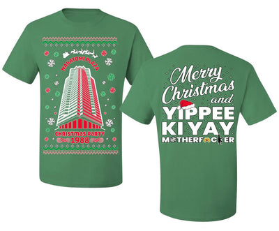 Nakatomi Plaza Christmas Party 1988 Front and Back Style Ugly Christmas Men's T-Shirt