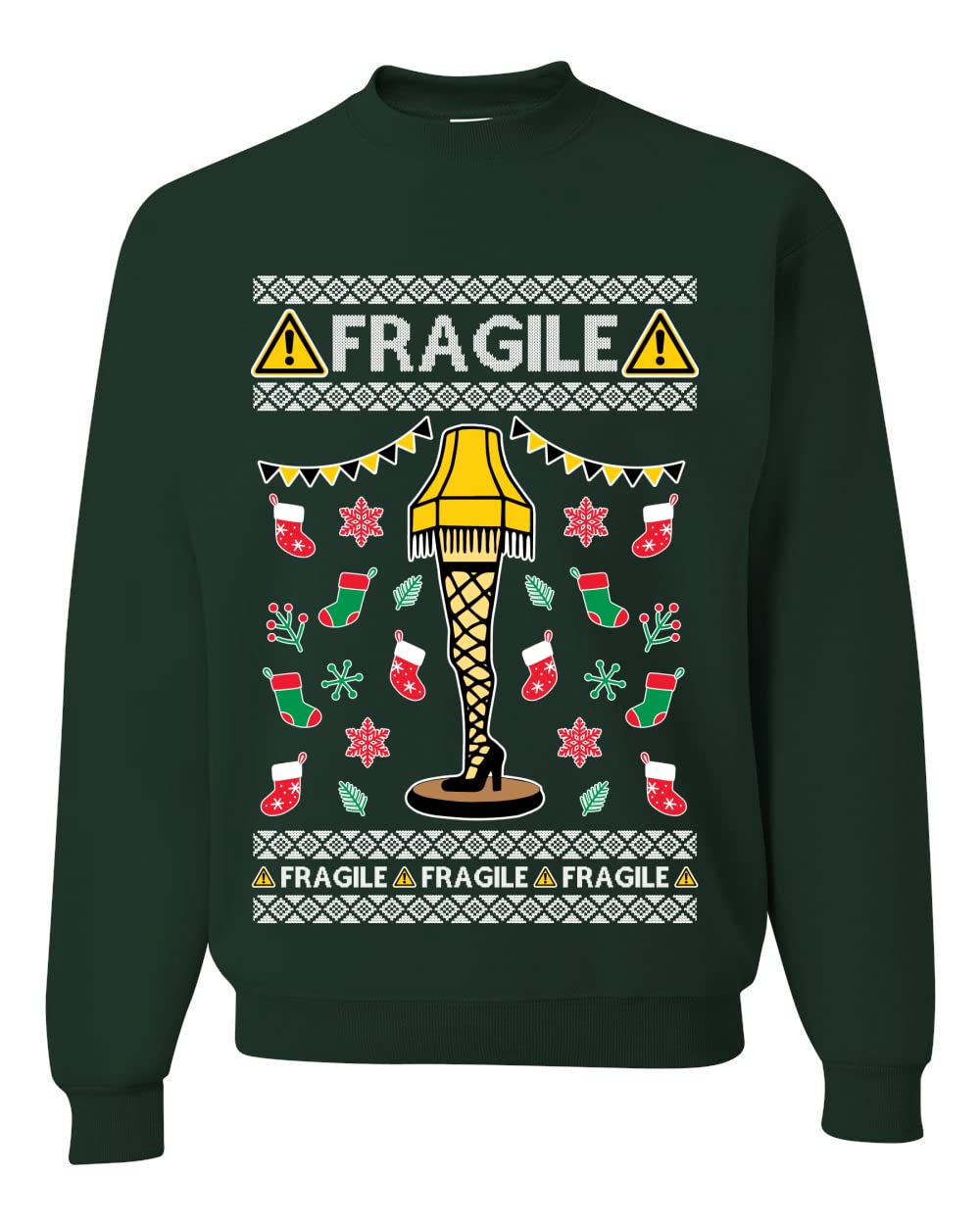 Fragile Leg Lamp Ugly Christmas Sweater Unisex Crewneck Graphic Sweatshirt