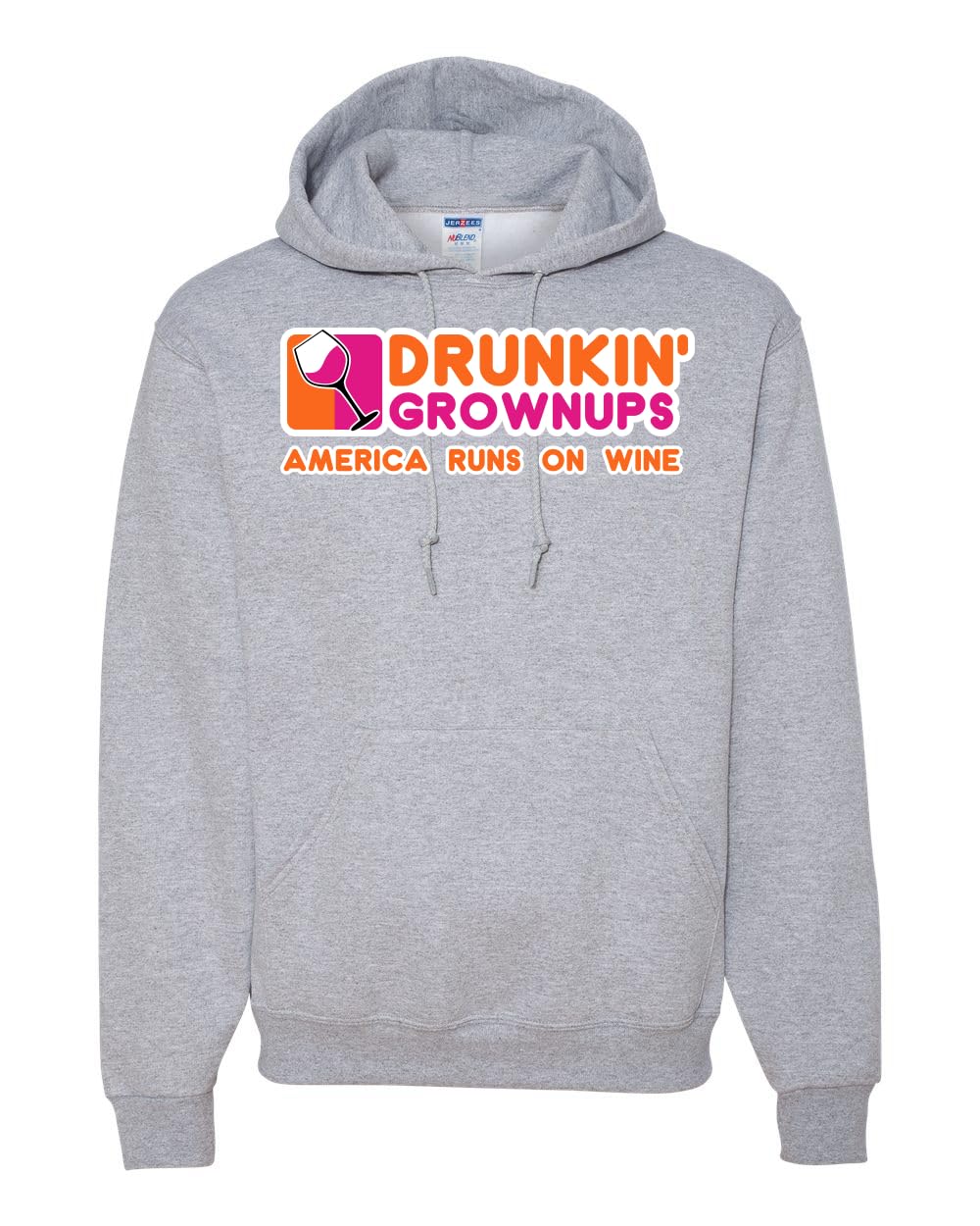 Drunkin' Grownups America Runs on Alcohol Parody Humor Unisex Hoodie Sweatshirt