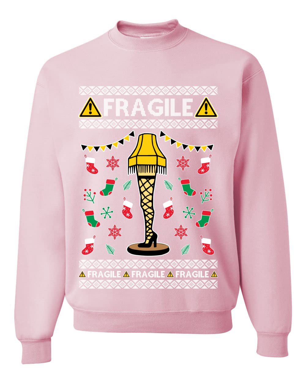 Fragile Leg Lamp Ugly Christmas Sweater Unisex Crewneck Graphic Sweatshirt