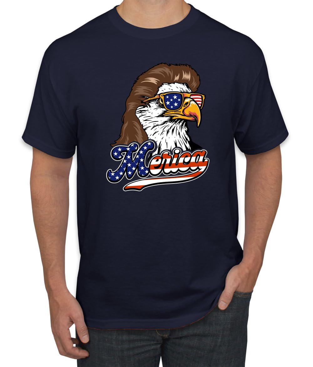 American Bald Eagle Mullet Glasses American Pride Men's T-Shirt