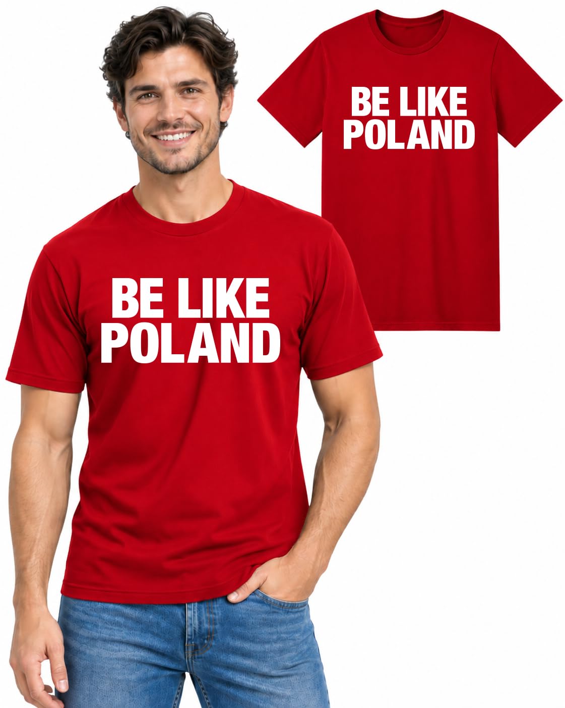 Be Like Poland Mens Tee Cotton T-shirt for Men and Women