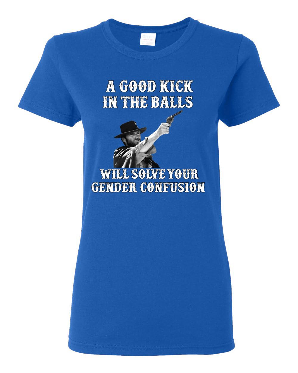 A Good Kick in The Balls Solves Gender Confusion Political Womens Graphic T-Shirt