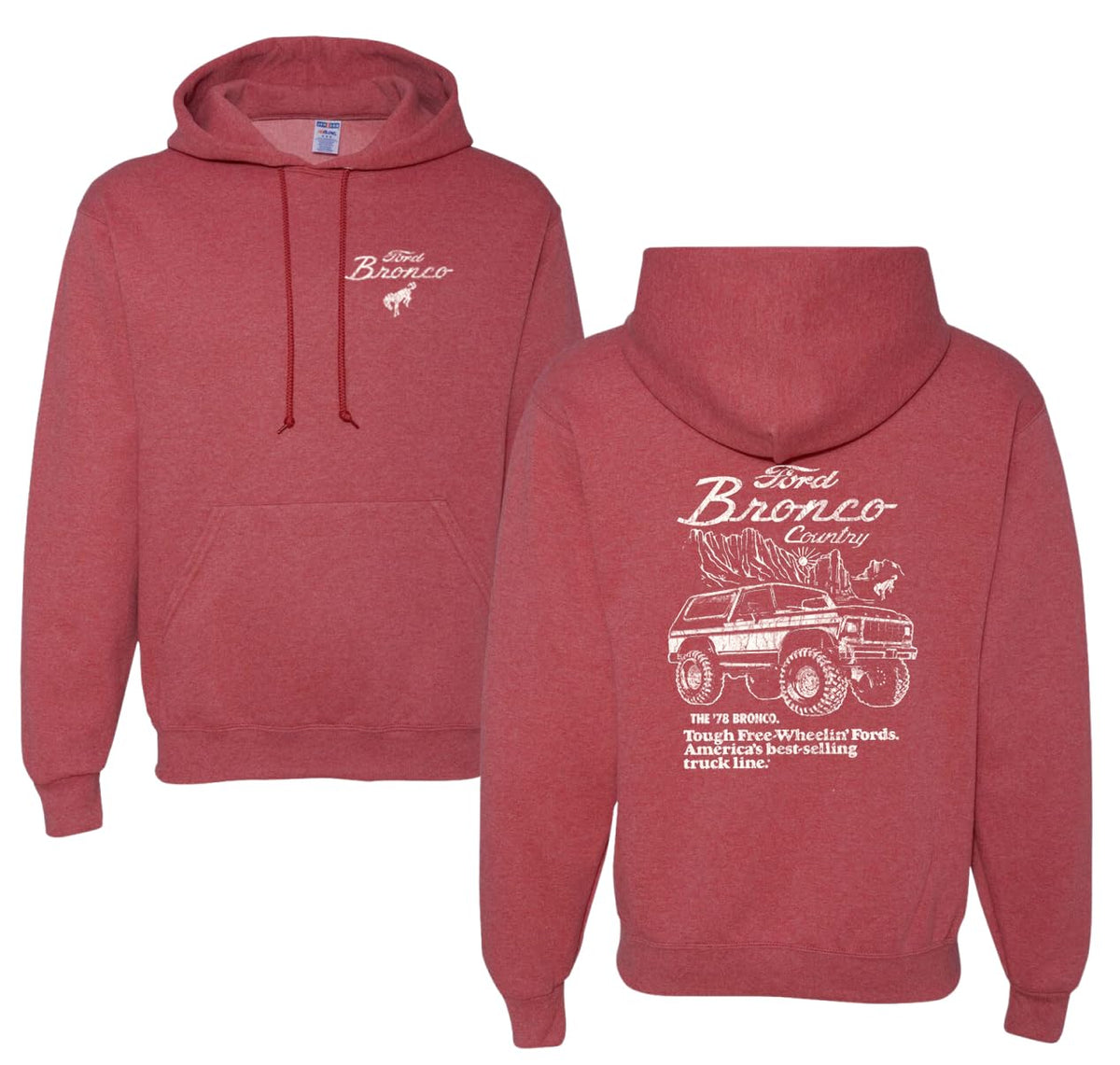 78 Ford Bronco Country Free Wheeling American Truck Cars and Trucks Front and Back Hoodie Sweatshirt