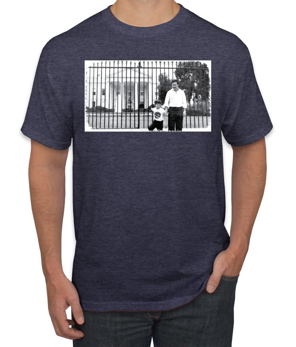 Pablo Escobar Medellin Cartel Cocaine Cowboys White House Picture Pop Culture Men's Graphic T-Shirt