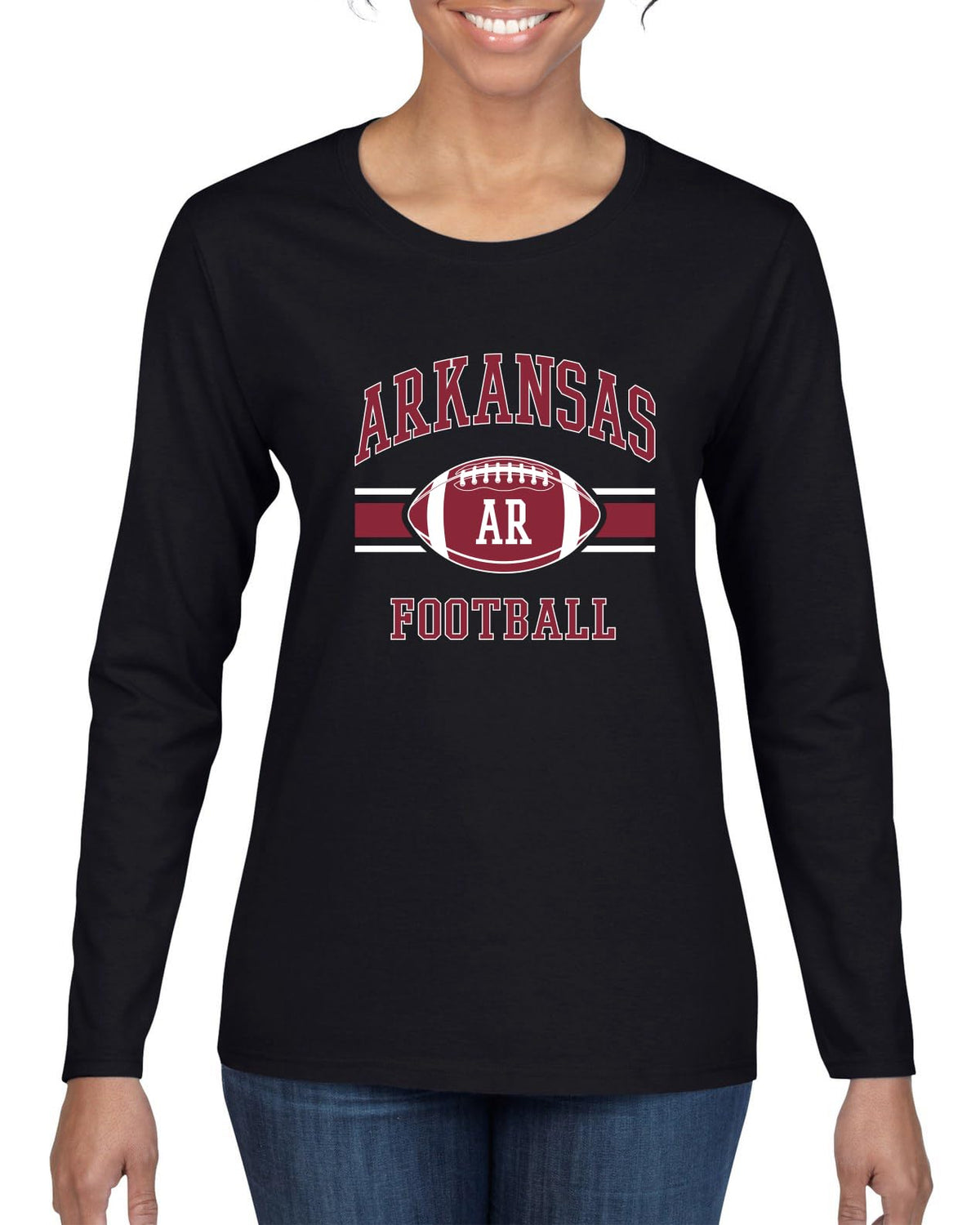 College Football Fan Vintage American Team Design, Retro USA Sports Women's Long Sleeve T-Shirt
