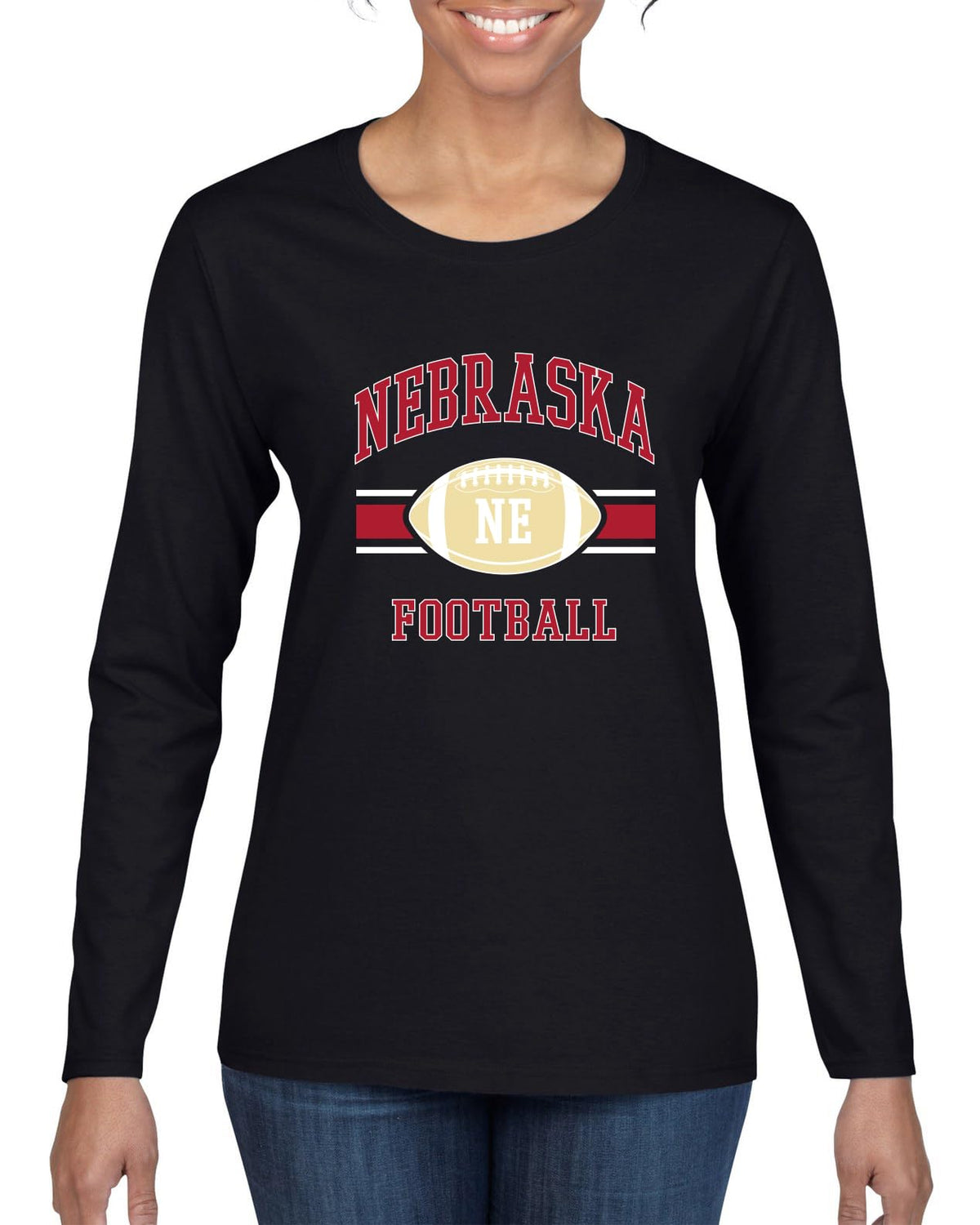 College Football Fan Vintage American Team Design, Retro USA Sports Women's Long Sleeve T-Shirt
