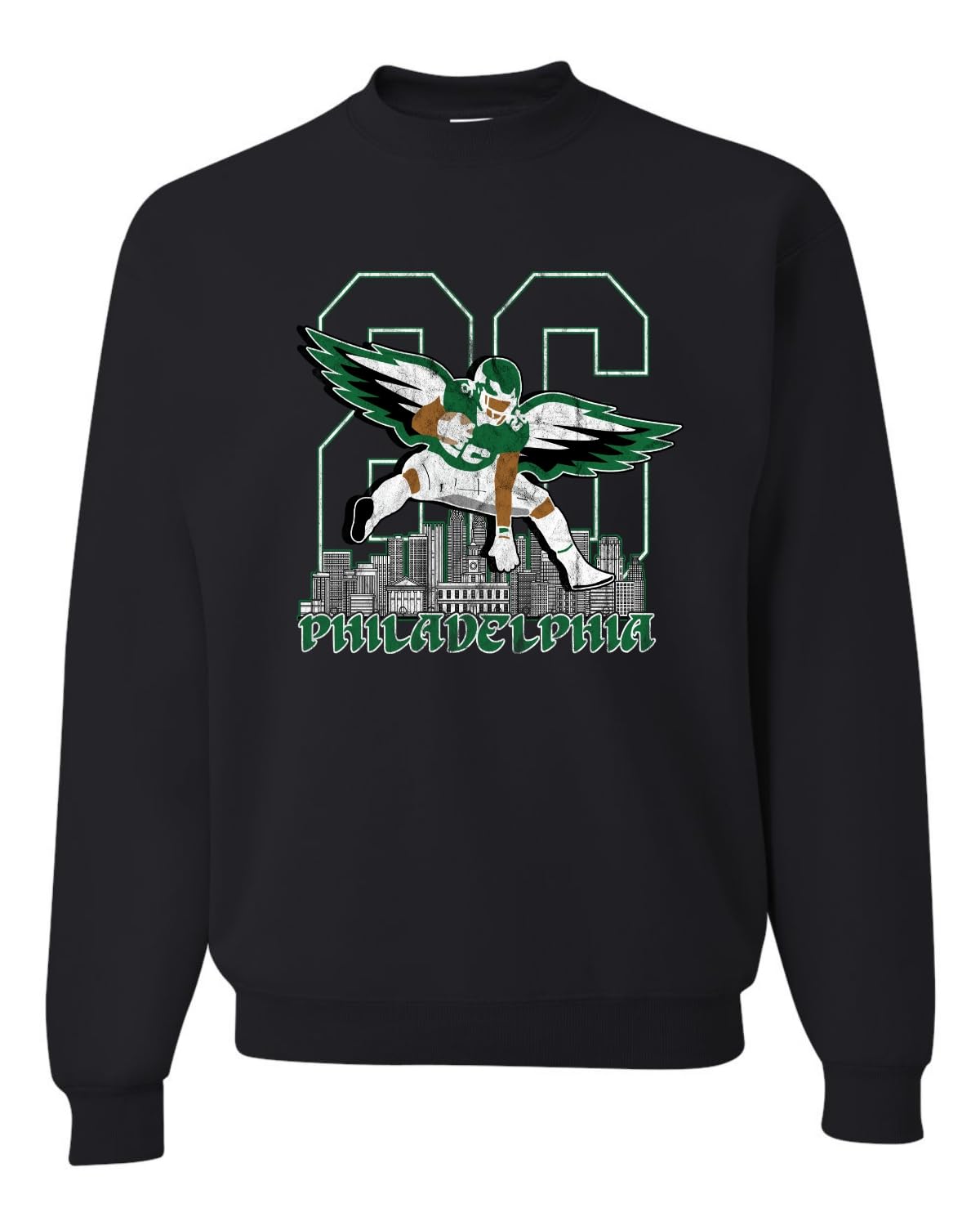 PHI Fantasy Football Sports Fan Pullover Soft Cotton Blend Graphic Unisex Crewneck Sweatshirt