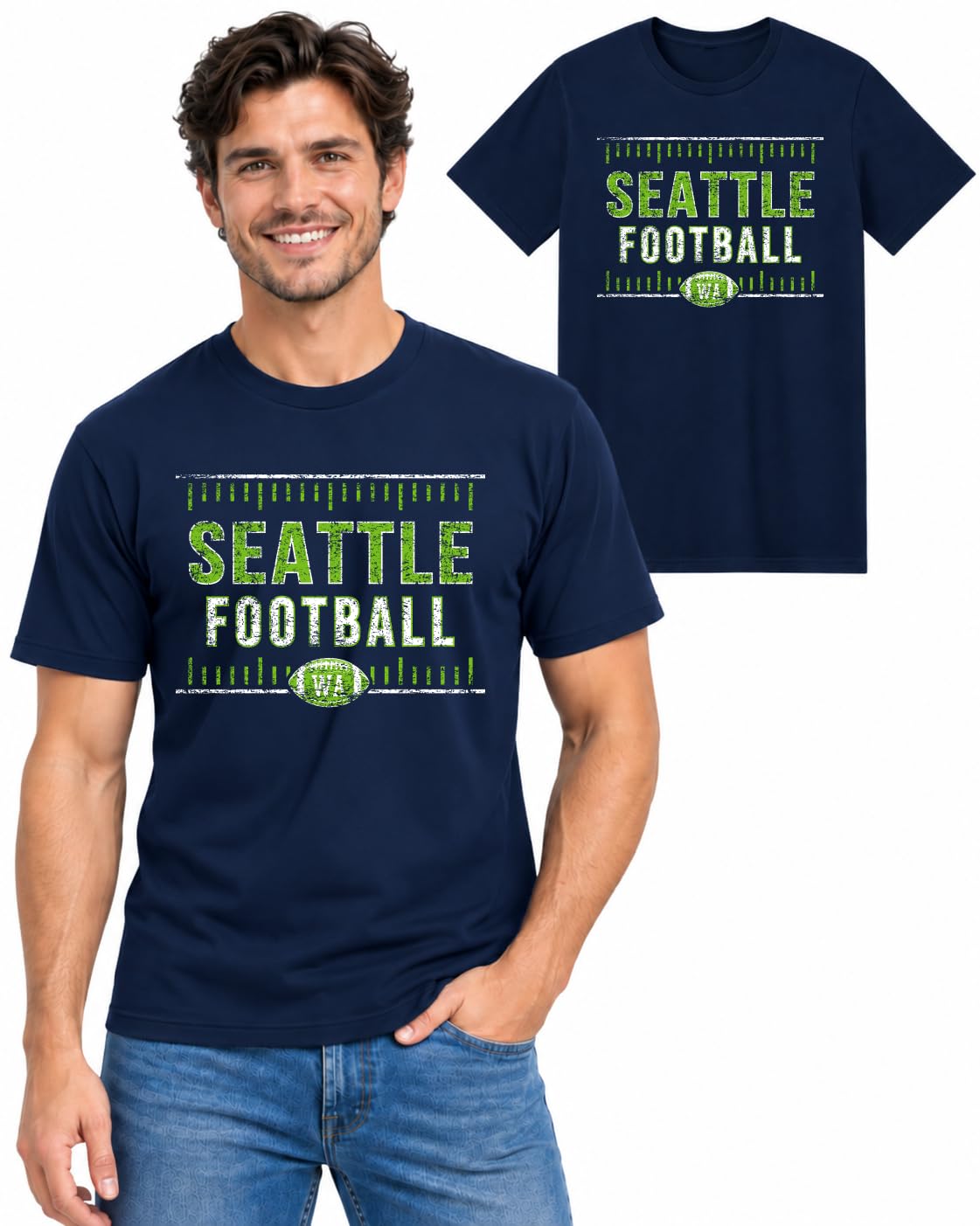 Football Fan City Tee Graphic TShirt for Men and Women Cotton Unisex Tee