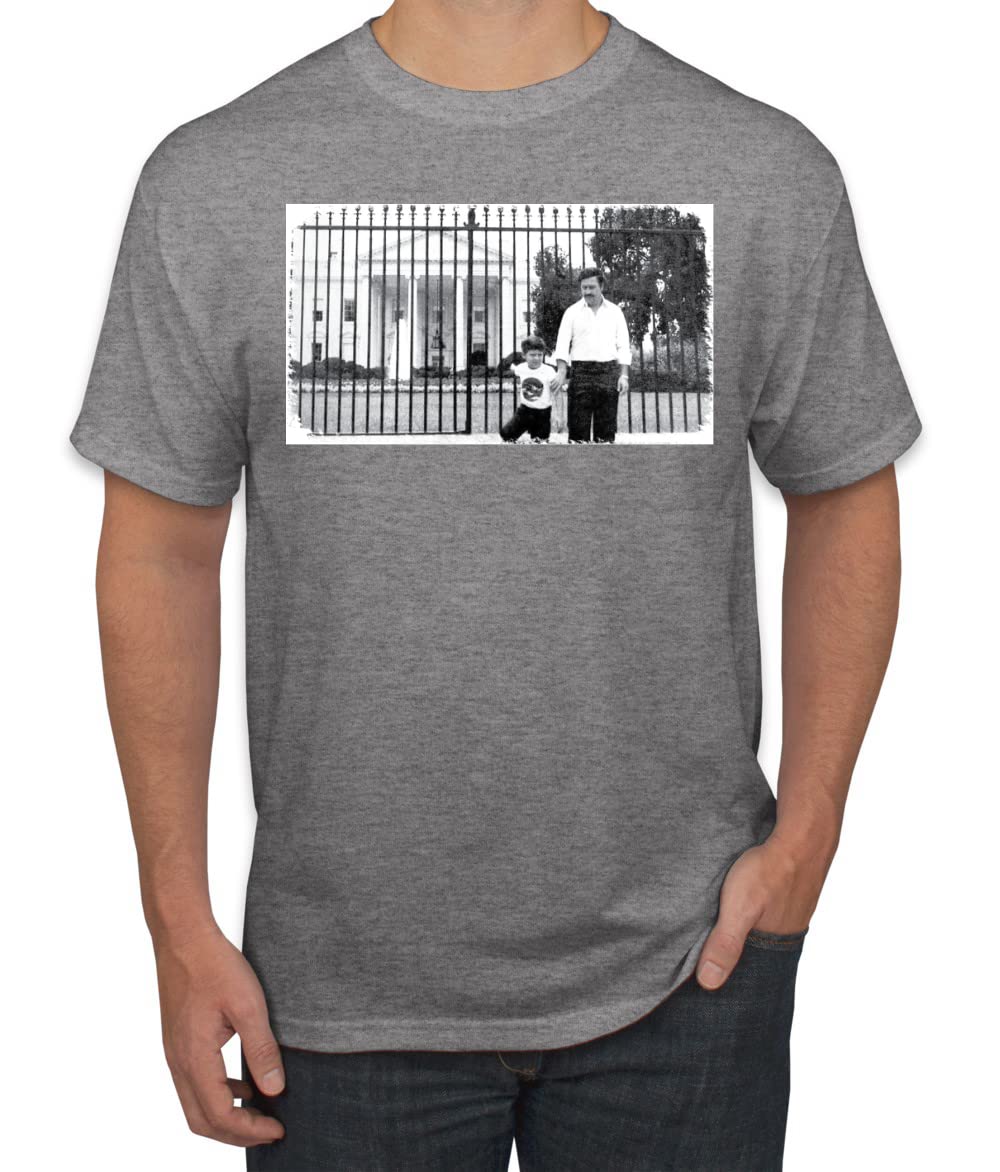Pablo Escobar Medellin Cartel Cocaine Cowboys White House Picture Pop Culture Men's Graphic T-Shirt