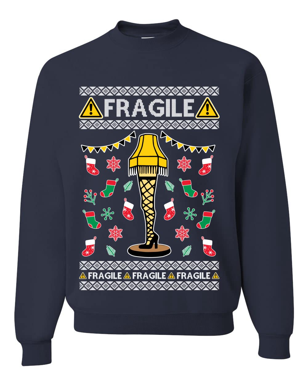 Fragile Leg Lamp Ugly Christmas Sweater Unisex Crewneck Graphic Sweatshirt