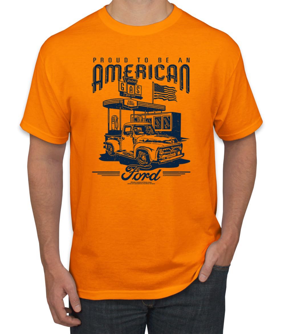 Ford Motors | Proud to be American Retro Classic Muscle Cars and Trucks Men's T-Shirt