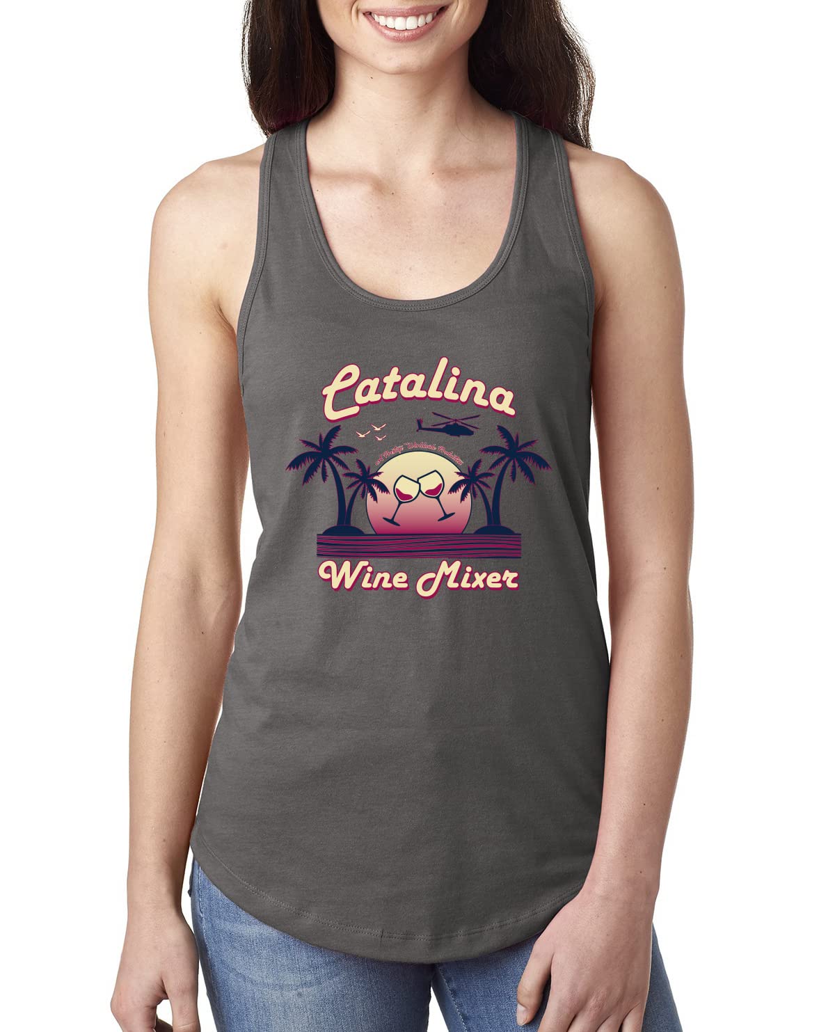 Funny Catalina Wine Mixer Island Pop Culture Ladies Racerback Tank Top