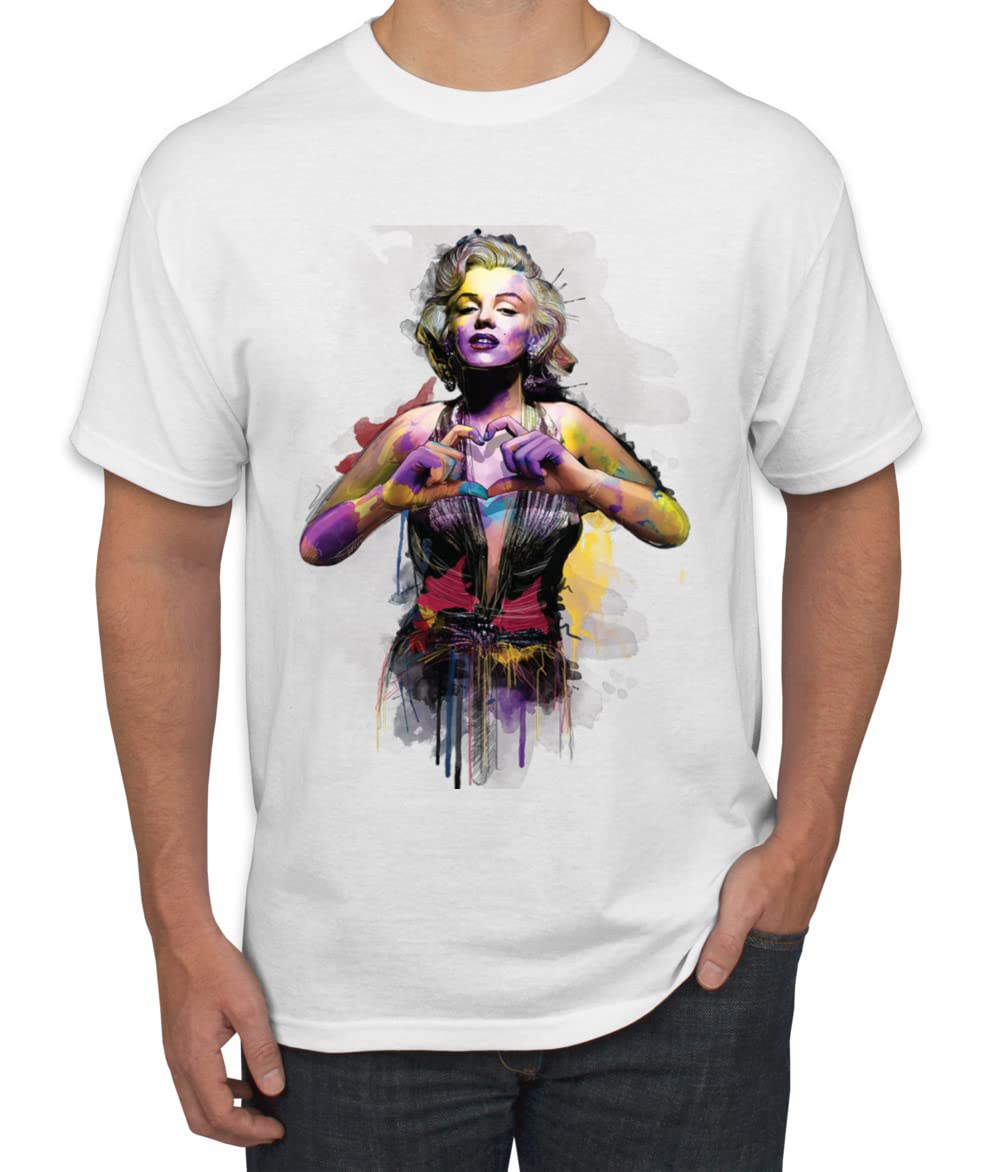 Marilyn Watercolor Love Pop Culture Men's Graphic T-Shirt
