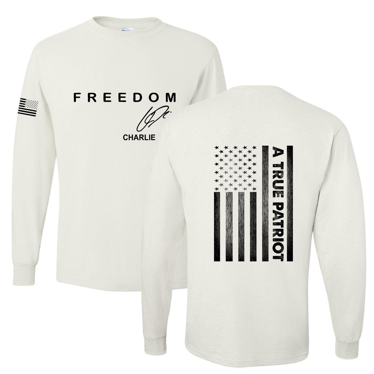 Freedom Cross, Christian Patriotic Men's Long Sleeve Shirt, Charlie Kirk Merch